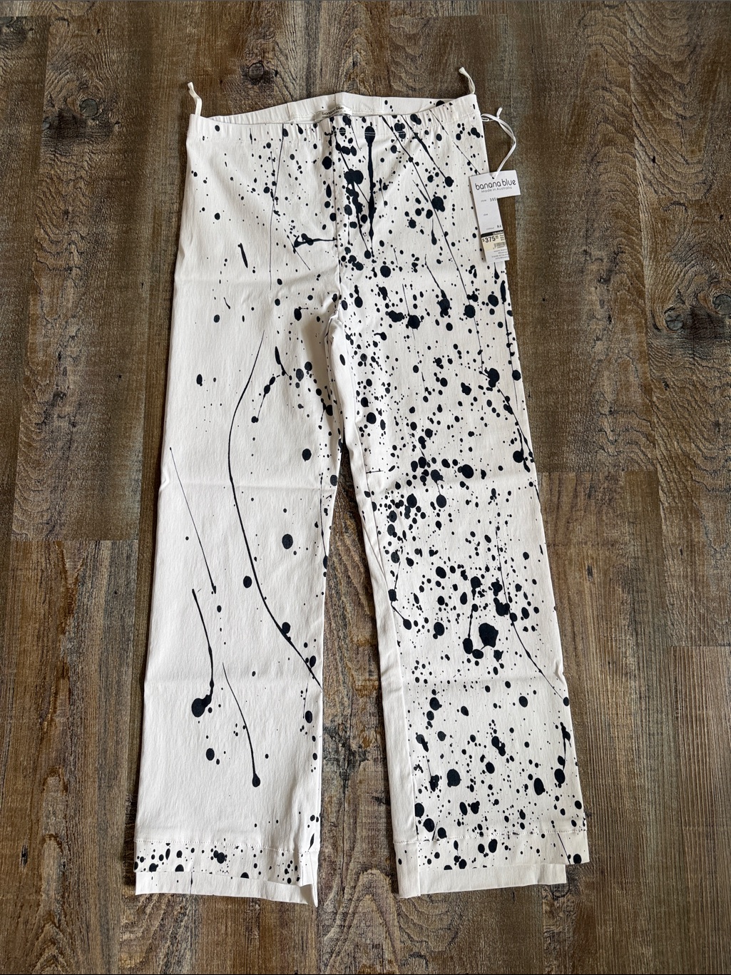 Banana Blue | Navy Splatter Print Pull On Pants